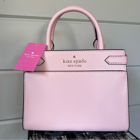 kate spade Handbags - NWT Kate Spade satchel purse handbag chalk pink Crossbody Saffiano staci NEW